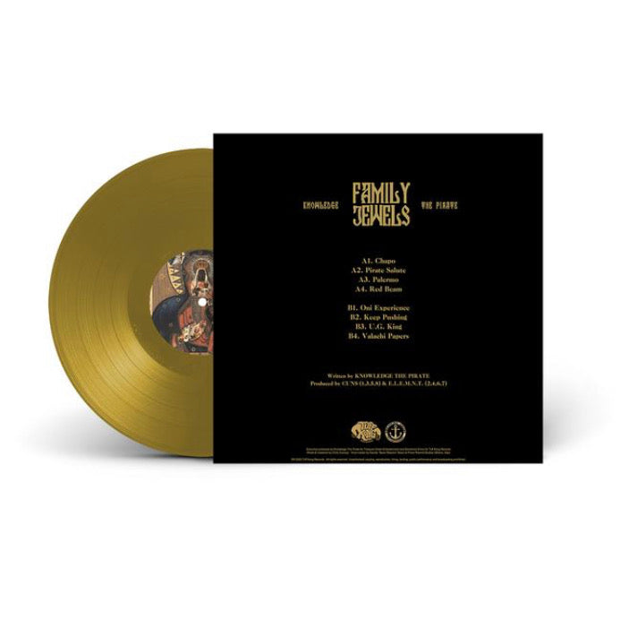 "Family Jewels" Gold vinyl back cover.